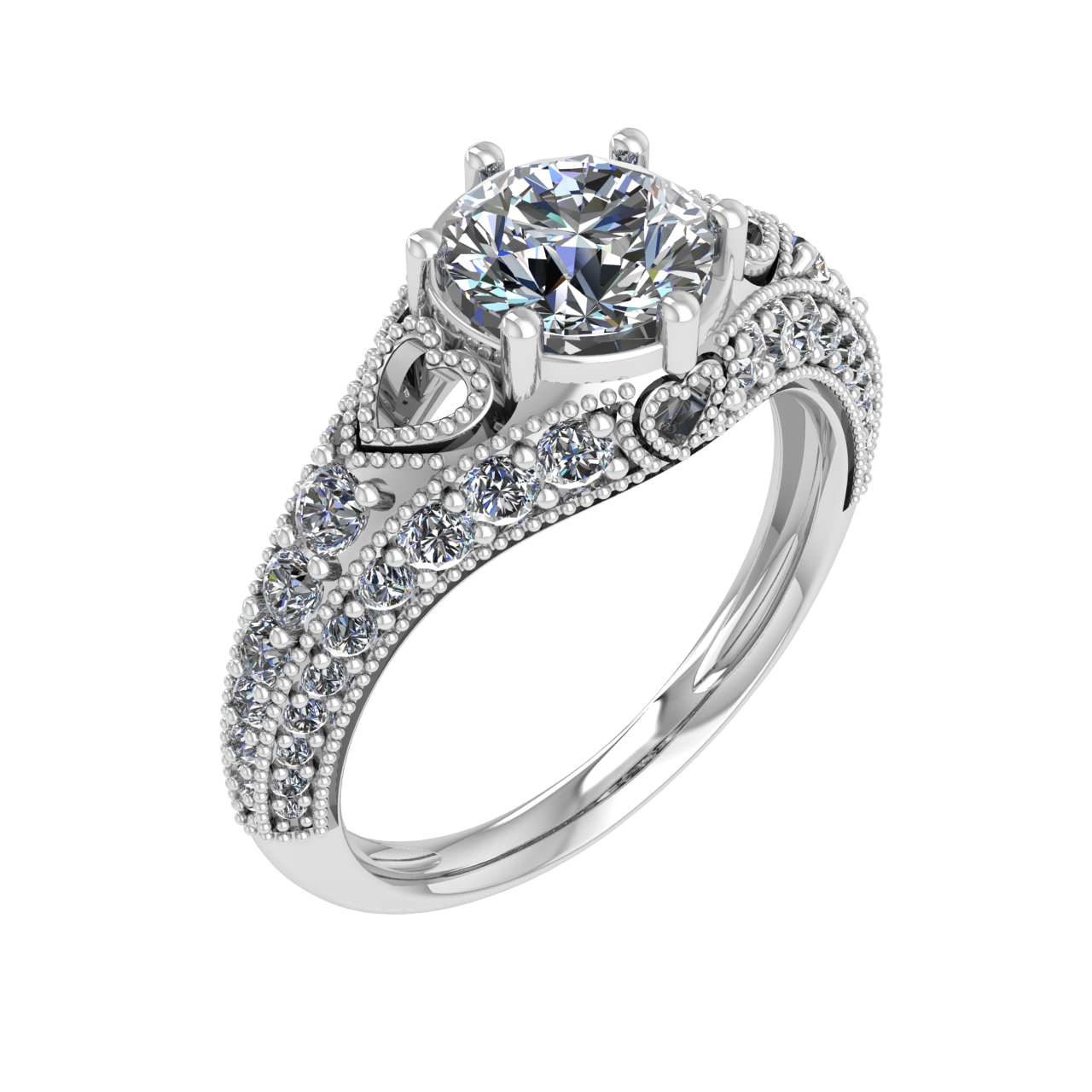 DESIGNER 6.50mm ROUND ENGAGEMENT RING